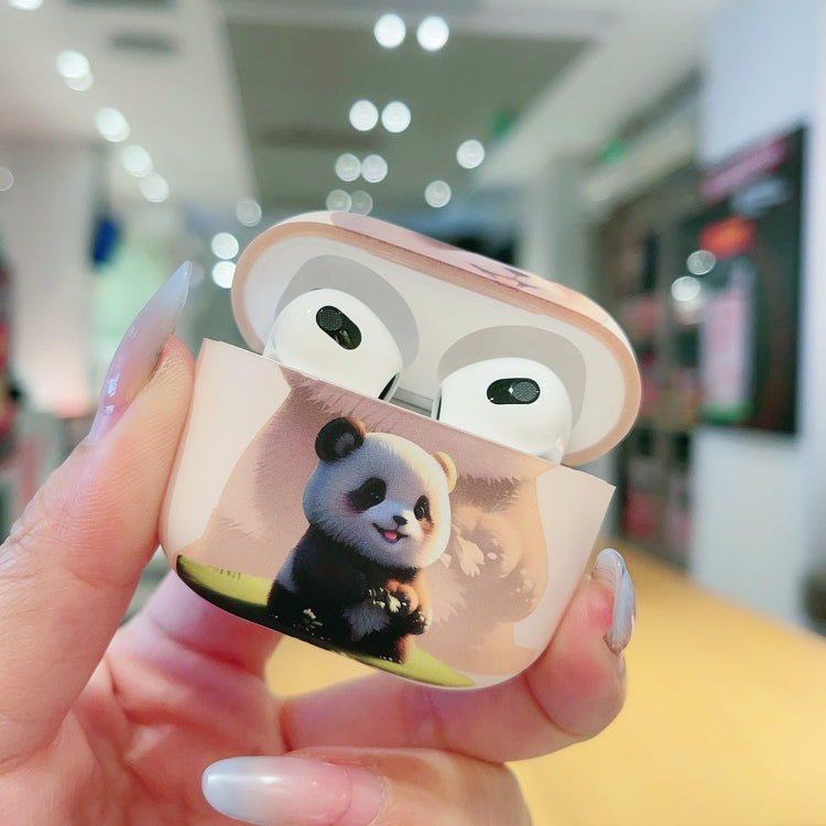 For AirPods 3 Phantom Panda Pattern Earbuds Box Frosted TPU Case(White) - For AirPods 3 by PMC Jewellery | Online Shopping South Africa | PMC Jewellery | Buy Now Pay Later Mobicred