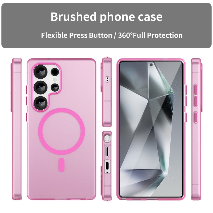 For Samsung Galaxy S25 Ultra MagSafe Frosted Translucent TPU + PC Full Coverage Phone Case(Pink) - Galaxy S25 Ultra 5G Cases by PMC Jewellery | Online Shopping South Africa | PMC Jewellery | Buy Now Pay Later Mobicred