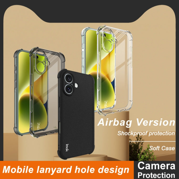 For iPhone 16 imak Shockproof Airbag TPU Phone Case(Transparent) - iPhone 16 Cases by imak | Online Shopping South Africa | PMC Jewellery | Buy Now Pay Later Mobicred