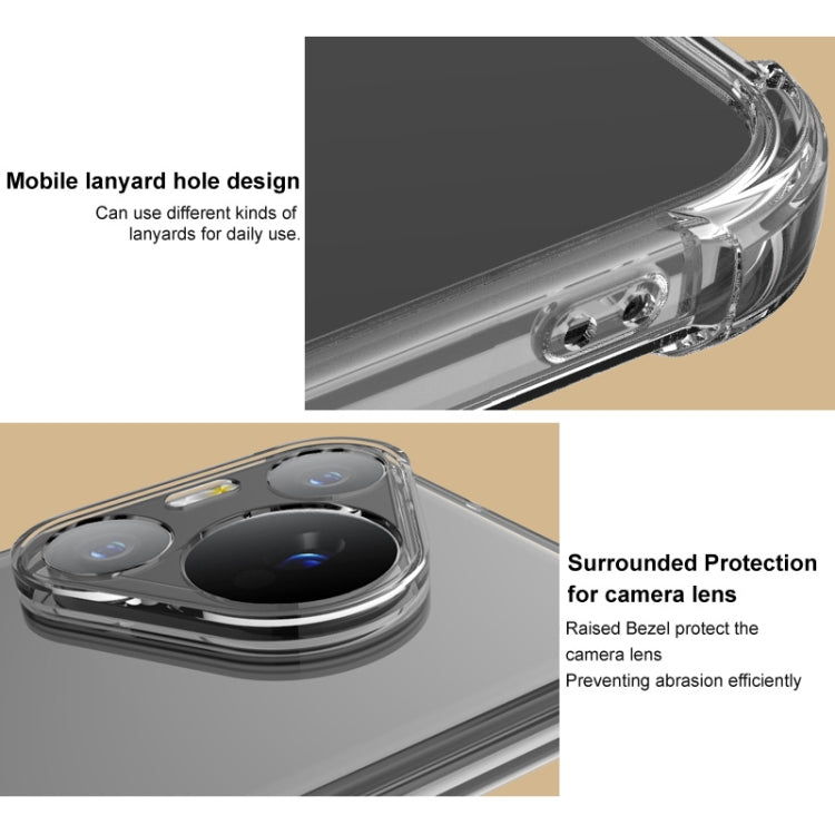 For iPhone 16e imak Shockproof Airbag TPU Phone Case(Transparent Black) - iPhone 16e Cases by imak | Online Shopping South Africa | PMC TechLife | Buy Now Pay Later Mobicred