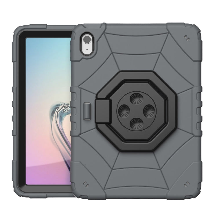 For iPad Air 11 2024 Spider Turntable Handle Stress Relief Tablet Case(Grey Black) - iPad Air 11 2024 Cases by PMC TechLife | Online Shopping South Africa | PMC TechLife | Buy Now Pay Later Mobicred