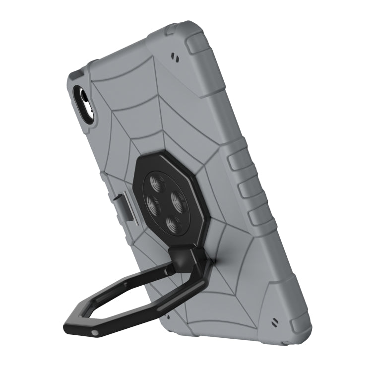 For iPad Air 11 2024 Spider Turntable Handle Stress Relief Tablet Case(Grey Black) - iPad Air 11 2024 Cases by PMC TechLife | Online Shopping South Africa | PMC TechLife | Buy Now Pay Later Mobicred