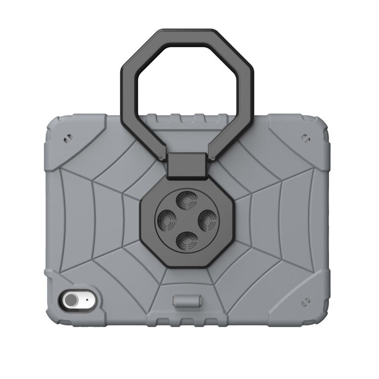 For iPad Air 11 2024 Spider Turntable Handle Stress Relief Tablet Case(Grey Black) - iPad Air 11 2024 Cases by PMC TechLife | Online Shopping South Africa | PMC TechLife | Buy Now Pay Later Mobicred