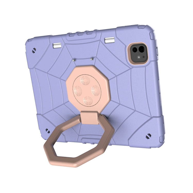 For iPad Pro 11 2024 Spider Turntable Handle Stress Relief Tablet Case(Purple Gold) - iPad Pro 11 2024 Cases by PMC TechLife | Online Shopping South Africa | PMC TechLife | Buy Now Pay Later Mobicred