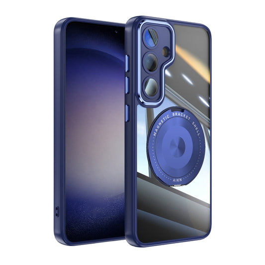 For Samsung Galaxy S25 5G 360 Holder MagSafe Acrylic Hybrid TPU Phone Case(Blue) - Galaxy S25 5G Cases by PMC Jewellery | Online Shopping South Africa | PMC Jewellery | Buy Now Pay Later Mobicred