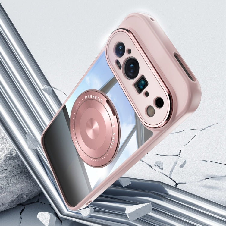 For Google Pixel 9 Pro 360 Holder Magsafe Acrylic Hybrid TPU Phone Case(Pink) - Google Cases by PMC TechLife | Online Shopping South Africa | PMC TechLife | Buy Now Pay Later Mobicred