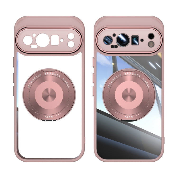 For Google Pixel 9 Pro XL 360 Holder Magsafe Acrylic Hybrid TPU Phone Case(Pink) - Google Cases by PMC Jewellery | Online Shopping South Africa | PMC Jewellery | Buy Now Pay Later Mobicred