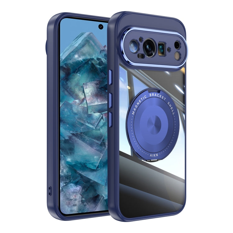 For Google Pixel 9 Pro XL 360 Holder Magsafe Acrylic Hybrid TPU Phone Case(Blue) - Google Cases by PMC TechLife | Online Shopping South Africa | PMC TechLife | Buy Now Pay Later Mobicred