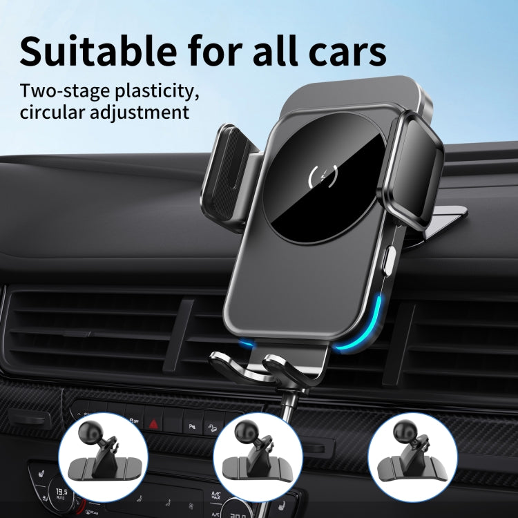 M7 Intelligent Sensing Fast Wireless Charging Car Holder(Black) - Wireless Charger Holders by PMC Jewellery | Online Shopping South Africa | PMC Jewellery | Buy Now Pay Later Mobicred