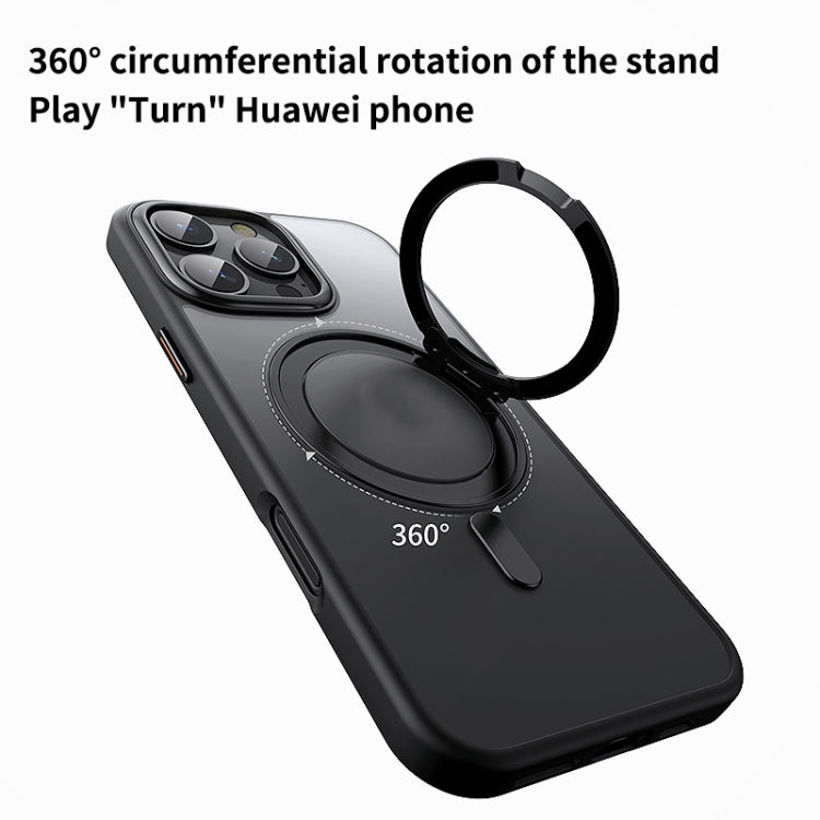 For iPhone 16 Pro 360 Rotating MagSafe Magnetic Frosted Phone Case(Dark Blue) - iPhone 16 Pro Cases by PMC TechLife | Online Shopping South Africa | PMC TechLife | Buy Now Pay Later Mobicred