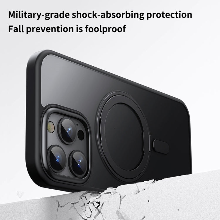For iPhone 16 Pro 360 Rotating MagSafe Magnetic Frosted Phone Case(Dark Blue) - iPhone 16 Pro Cases by PMC TechLife | Online Shopping South Africa | PMC TechLife | Buy Now Pay Later Mobicred