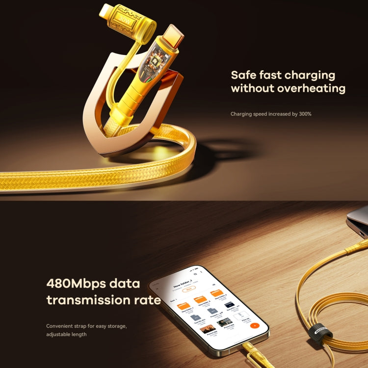 REMAX RC-C165 Prime 1.2m 60W Type-C to Type-C + 8 Pin Braided Fast Charging Cable(Gold) - 2 in 1 Cable by REMAX | Online Shopping South Africa | PMC Jewellery | Buy Now Pay Later Mobicred