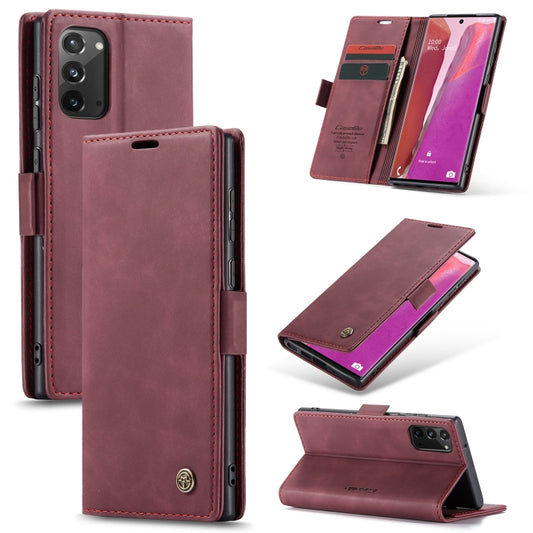 For Samsung Galaxy Note20 CaseMe Multifunctional Horizontal Flip Leather Case, with Card Slot & Holder & Wallet(Wine Red) - Galaxy Note20 Cases by CaseMe | Online Shopping South Africa | PMC Jewellery | Buy Now Pay Later Mobicred