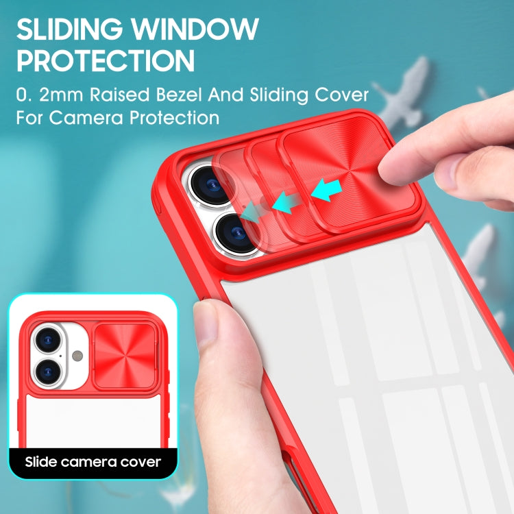 For iPhone 16 Pro Sliding Camshield Acrylic Hybrid TPU Phone Case(Red) - iPhone 16 Pro Cases by PMC Jewellery | Online Shopping South Africa | PMC Jewellery | Buy Now Pay Later Mobicred