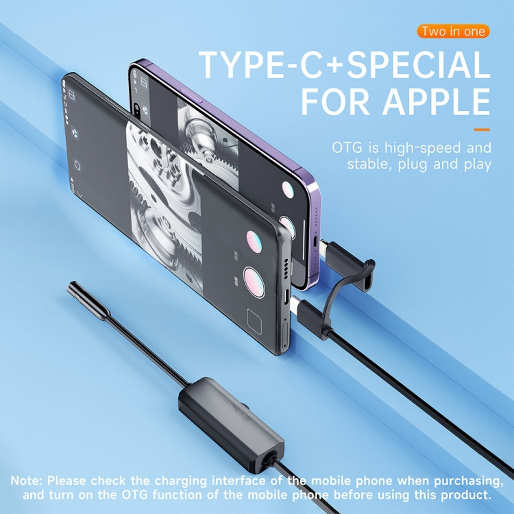 AN112 2 in 1 USB-C / Type-C + 8 Pin Interface 8mm HD Industry Endoscope, Length:2m Hard Tube -  by PMC TechLife | Online Shopping South Africa | PMC TechLife | Buy Now Pay Later Mobicred