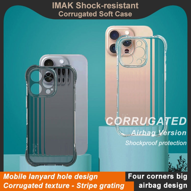 For iPhone 16 Pro IMAK Corrugated Texture Airbag TPU Phone Case(Transparent Black) - iPhone 16 Pro Cases by imak | Online Shopping South Africa | PMC TechLife | Buy Now Pay Later Mobicred