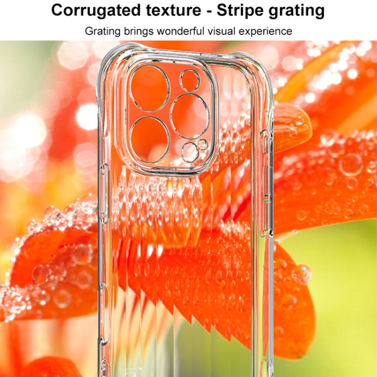 For iPhone 16 Pro IMAK Corrugated Texture Airbag TPU Phone Case(Transparent Black) - iPhone 16 Pro Cases by imak | Online Shopping South Africa | PMC TechLife | Buy Now Pay Later Mobicred