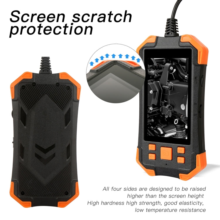 T20 4.3 inch IPS Screen 3.9mm Single Camera IP67 Waterproof Hard Cable Digital Endoscope, Length:1m(Black Orange) -  by PMC TechLife | Online Shopping South Africa | PMC TechLife | Buy Now Pay Later Mobicred