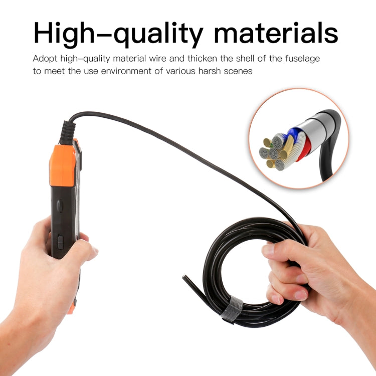 T20 4.3 inch IPS Screen 3.9mm Single Camera IP67 Waterproof Hard Cable Digital Endoscope, Length:1m(Black Orange) -  by PMC TechLife | Online Shopping South Africa | PMC TechLife | Buy Now Pay Later Mobicred