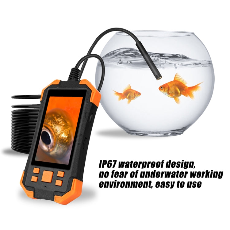 T20 4.3 inch IPS Screen 3.9mm Single Camera IP67 Waterproof Hard Cable Digital Endoscope, Length:5m(Black Orange) - free shipping - PMC TechLife - Order now!