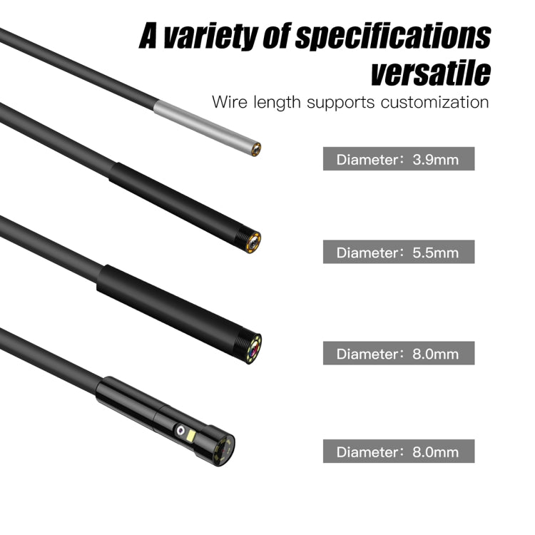 T20 4.3 inch IPS Screen 3.9mm Single Camera IP67 Waterproof Hard Cable Digital Endoscope, Length:5m(Black Orange) - free shipping - PMC TechLife - Order now!