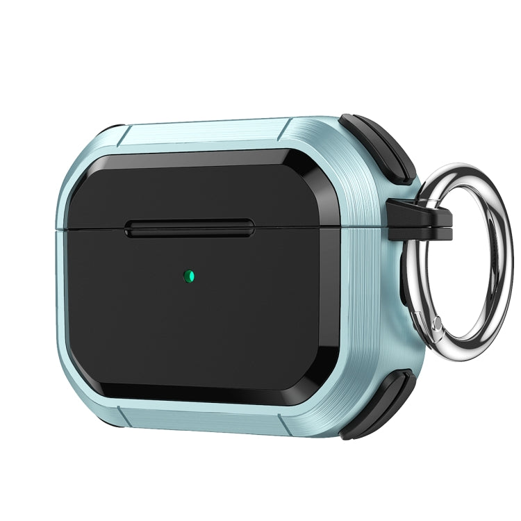 For AirPods 3 Armor TPU + PC Earbuds Box Protective Case with Metal Buckle(Cyan) - For AirPods 3 by PMC Jewellery | Online Shopping South Africa | PMC Jewellery | Buy Now Pay Later Mobicred