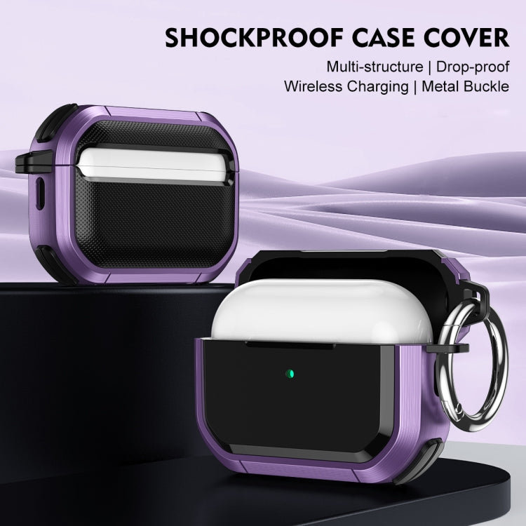 For AirPods 3 Armor TPU + PC Earbuds Box Protective Case with Metal Buckle(Red) - For AirPods 3 by PMC Jewellery | Online Shopping South Africa | PMC Jewellery | Buy Now Pay Later Mobicred
