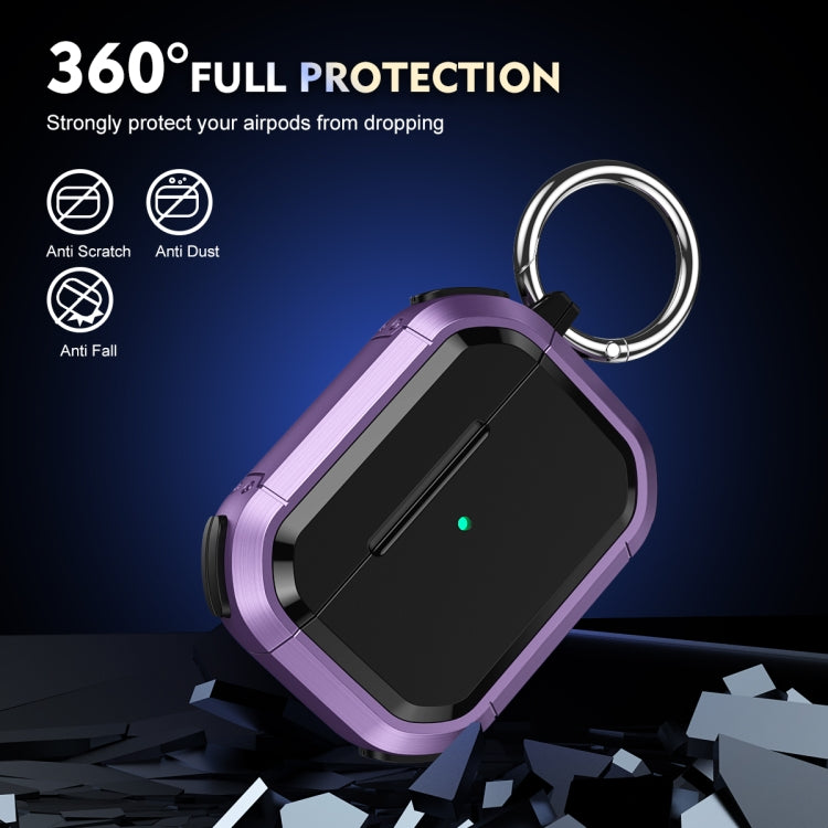 For AirPods Pro / Pro 2 Armor TPU + PC Earbuds Box Protective Case with Metal Buckle(Gold) - For AirPods Pro 2 by PMC Jewellery | Online Shopping South Africa | PMC Jewellery | Buy Now Pay Later Mobicred