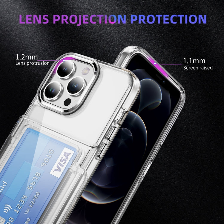 For iPhone 16 Plus Card Holder Acrylic Hybrid TPU Phone Case(Transparent) - iPhone 16 Plus Cases by PMC TechLife | Online Shopping South Africa | PMC TechLife | Buy Now Pay Later Mobicred