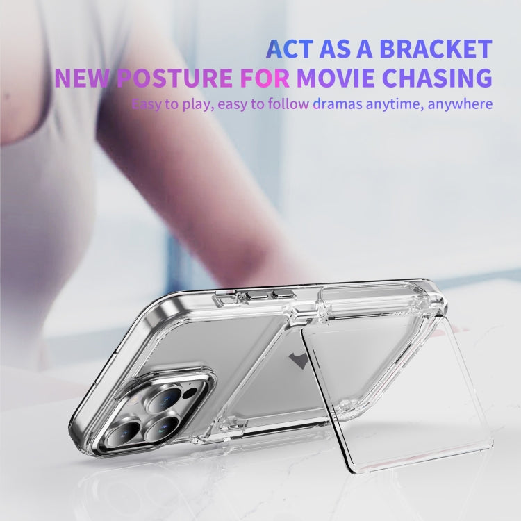 For iPhone 16 Pro Card Holder Acrylic Hybrid TPU Phone Case(Transparent) - iPhone 16 Pro Cases by PMC TechLife | Online Shopping South Africa | PMC TechLife | Buy Now Pay Later Mobicred