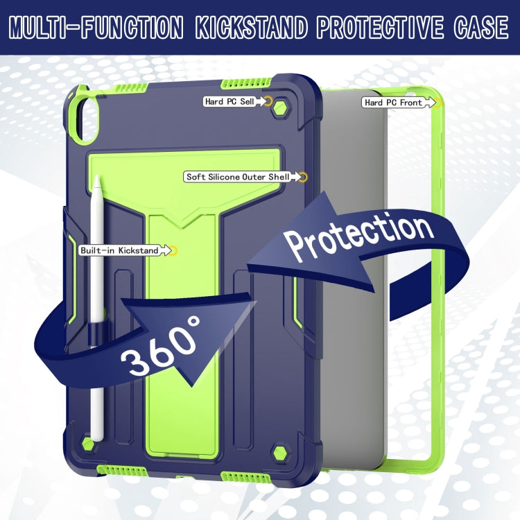 For iPad Air 11 2024 T Holder Robot Silicone Hybrid PC Tablet Case(Navy Yellow Green) - iPad Air 11 2024 Cases by PMC Jewellery | Online Shopping South Africa | PMC Jewellery | Buy Now Pay Later Mobicred