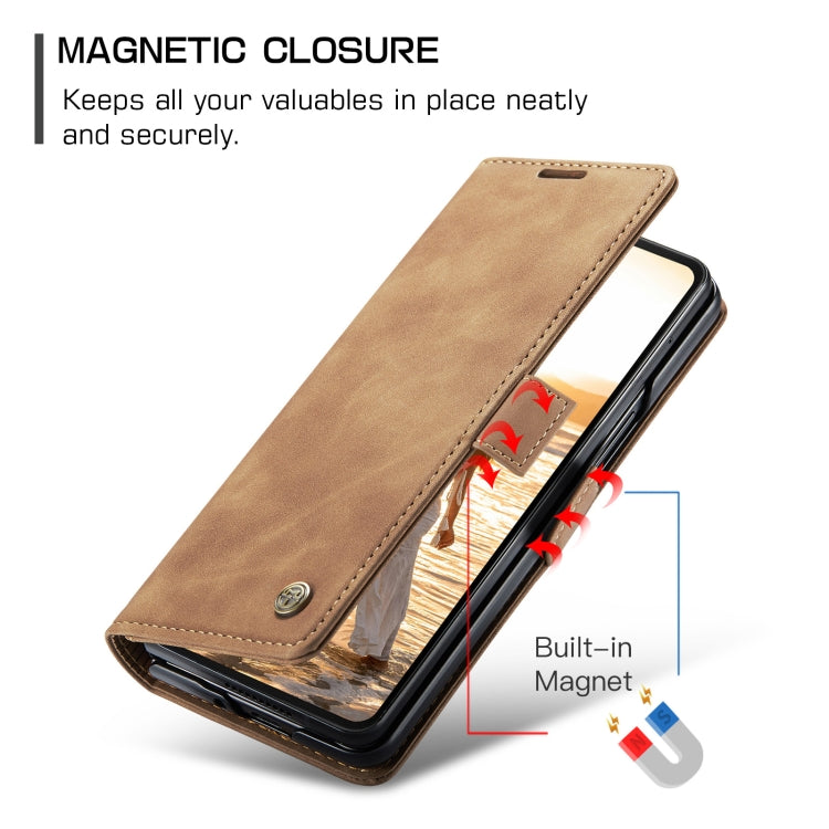 For Samsung Galaxy Z Fold6 5G CaseMe 013 Multifunctional Horizontal Flip Leather Phone Case(Brown) - free shipping - PMC Jewellery - Order now!