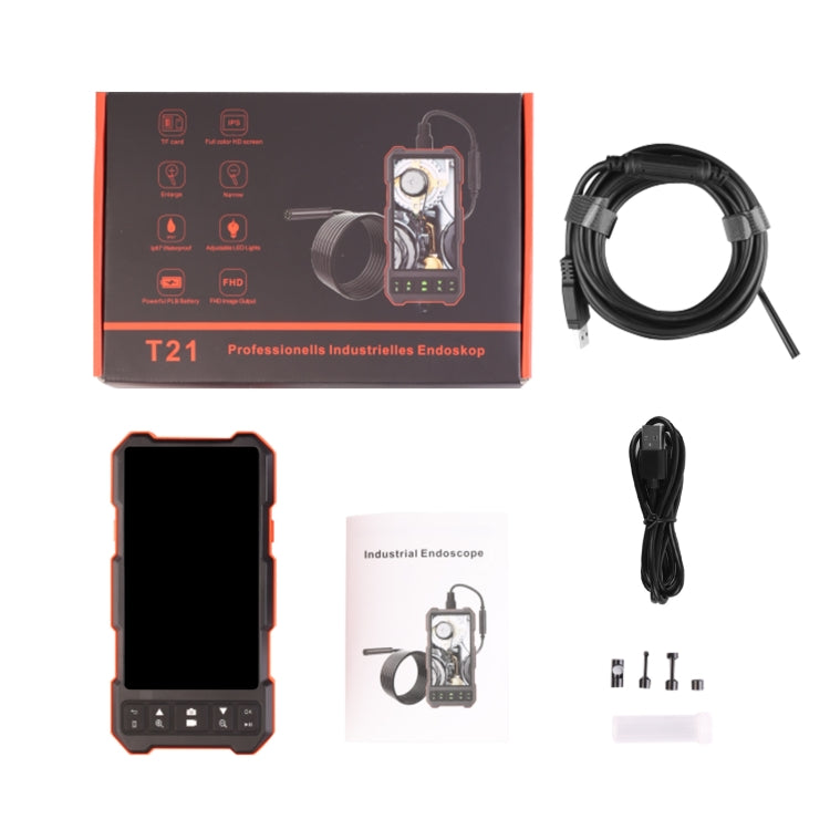 T21 4.5 inch IPS Color Screen 8mm Single Camera Split Hard Cable Industrial Endoscope, Length:2m(Black Red) -  by PMC TechLife | Online Shopping South Africa | PMC TechLife | Buy Now Pay Later Mobicred