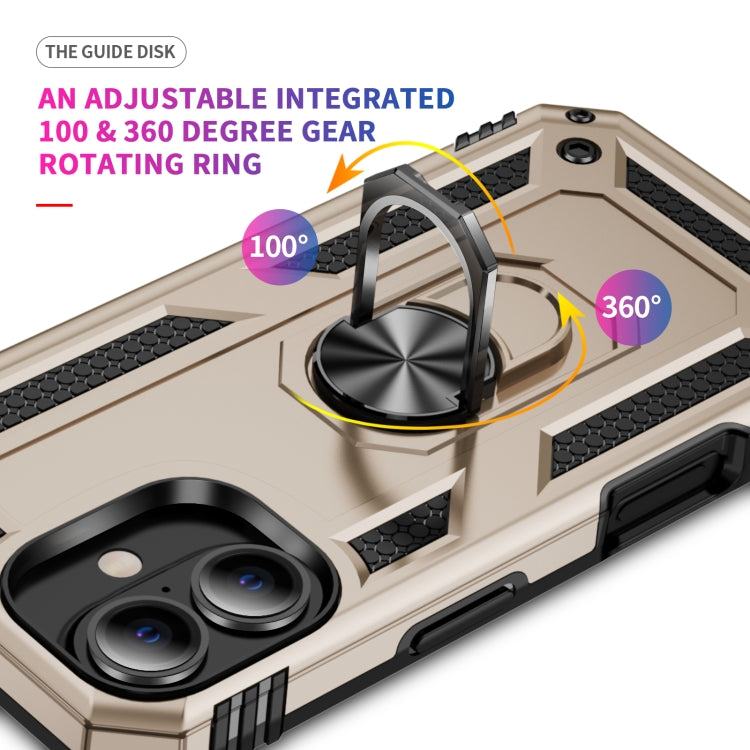 For iPhone 16 Plus Shockproof TPU Hybrid PC Phone Case with Holder(Gold) - iPhone 16 Plus Cases by PMC TechLife | Online Shopping South Africa | PMC TechLife | Buy Now Pay Later Mobicred