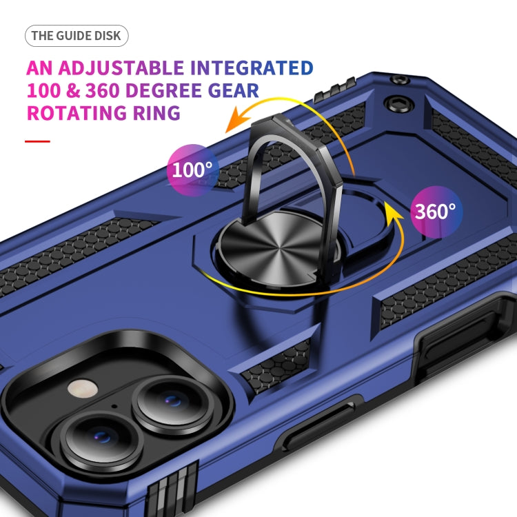 For iPhone 16 Plus Shockproof TPU Hybrid PC Phone Case with Holder(Blue) - iPhone 16 Plus Cases by PMC TechLife | Online Shopping South Africa | PMC TechLife | Buy Now Pay Later Mobicred