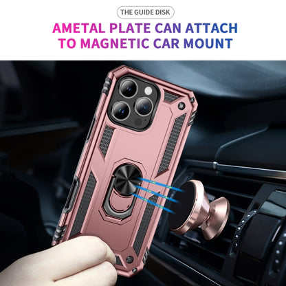 For iPhone 16 Pro Shockproof TPU Hybrid PC Phone Case with Holder(Rose Gold) - iPhone 16 Pro Cases by PMC Jewellery | Online Shopping South Africa | PMC Jewellery | Buy Now Pay Later Mobicred