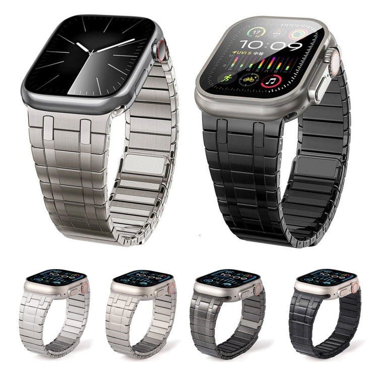 For Apple Watch SE 44mm Magnetic Stainless Steel Watch Band(Titanium Grey) - free shipping - PMc TechLife - Order now!