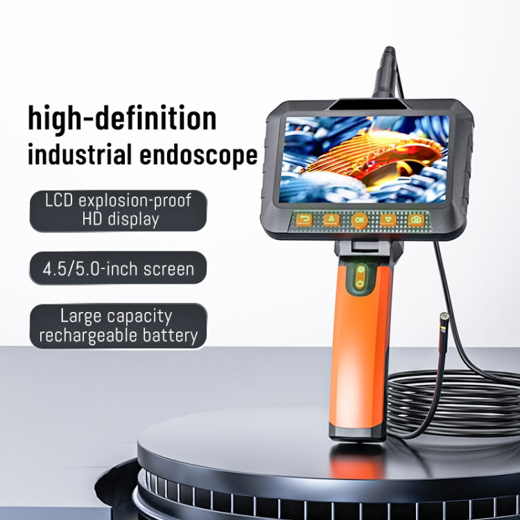 T27 5 inch IPS Color Screen 8mm Single Camera Handheld Hard Cable HD Industrial Endoscope, Length:5m(Orange Black) -  by PMC TechLife | Online Shopping South Africa | PMC TechLife | Buy Now Pay Later Mobicred