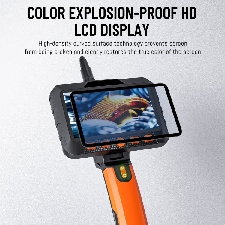 T27 5 inch IPS Color Screen 8mm Single Camera Handheld Hard Cable HD Industrial Endoscope, Length:3.5m(Orange Black) -  by PMC TechLife | Online Shopping South Africa | PMC TechLife | Buy Now Pay Later Mobicred