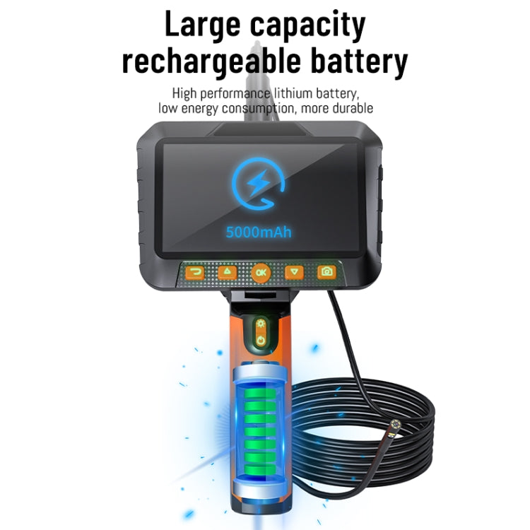T27 5 inch IPS Color Screen 8mm Single Camera Handheld Hard Cable HD Industrial Endoscope, Length:3.5m(Orange Black) -  by PMC TechLife | Online Shopping South Africa | PMC TechLife | Buy Now Pay Later Mobicred