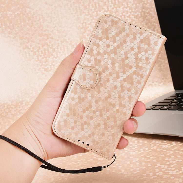 For Blackview Shark 8 Honeycomb Dot Texture Leather Phone Case(Gold) - More Brand by PMC TechLife | Online Shopping South Africa | PMC TechLife | Buy Now Pay Later Mobicred