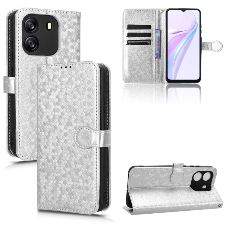 For Blackview Wave 6C Honeycomb Dot Texture Leather Phone Case(Silver) - More Brand by PMC Jewellery | Online Shopping South Africa | PMC Jewellery | Buy Now Pay Later Mobicred