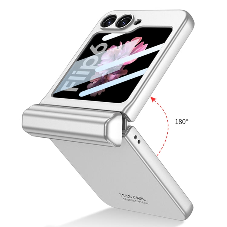 For Samsung Galaxy Z Flip6 GKK Integrated Magnetic Full Coverage Flip Phone Case with Pen Box+Pen(Silver) - Galaxy Z Flip6 5G Cases by GKK | Online Shopping South Africa | PMC Jewellery | Buy Now Pay Later Mobicred