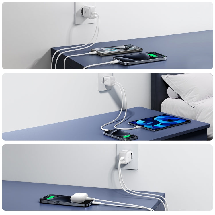 JOYROOM JR-TCF21 20W Dual Ports USB + Type-C Charger, Plug:EU Plug(White) - free shipping - PMC Jewellery - Order now!