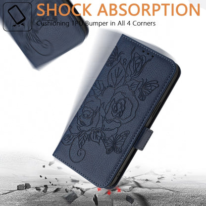For Blackview A53 Embossed Rose RFID Anti-theft Leather Phone Case(Dark Blue) - More Brand by PMC Jewellery | Online Shopping South Africa | PMC Jewellery | Buy Now Pay Later Mobicred