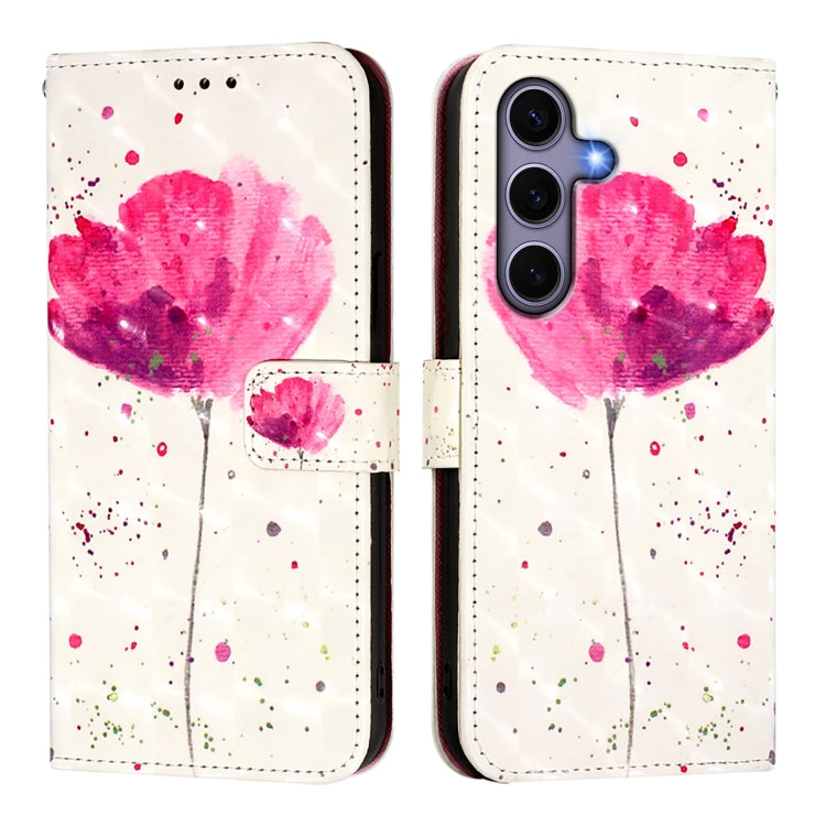 For Samsung Galaxy S25 5G 3D Painting Horizontal Flip Leather Phone Case(Flower) - Galaxy S25 5G Cases by PMC Jewellery | Online Shopping South Africa | PMC Jewellery | Buy Now Pay Later Mobicred