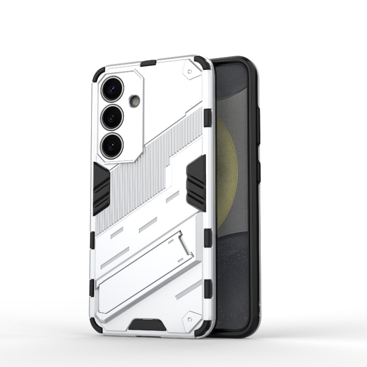 For Samsung Galaxy S25 5G Punk Armor 2 in 1 PC + TPU Shockproof Phone Case with Invisible Holder(White) - free shipping - PMC Jewellery - Order now!
