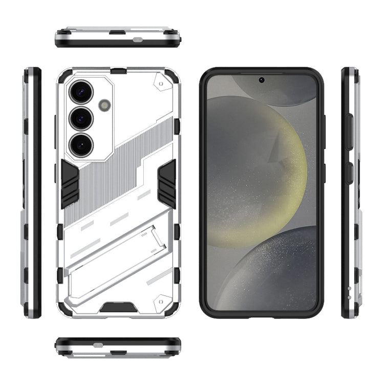 For Samsung Galaxy S25 5G Punk Armor 2 in 1 PC + TPU Shockproof Phone Case with Invisible Holder(White) - free shipping - PMC Jewellery - Order now!