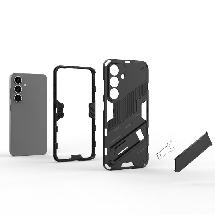 For Samsung Galaxy S25 5G Punk Armor 2 in 1 PC + TPU Shockproof Phone Case with Invisible Holder(White) - free shipping - PMC Jewellery - Order now!