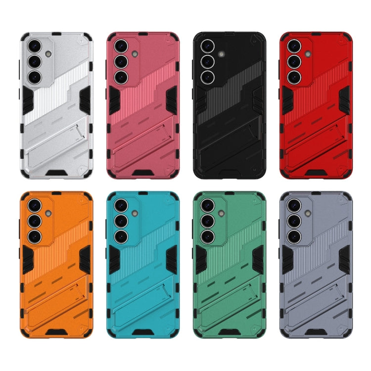 For Samsung Galaxy S25 5G Punk Armor 2 in 1 PC + TPU Shockproof Phone Case with Invisible Holder(White) - free shipping - PMC Jewellery - Order now!